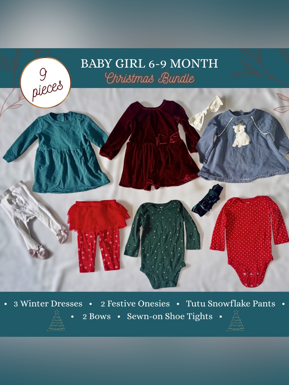 Baby Girl 6–9 Month | Christmas Bundle | 9 Pieces